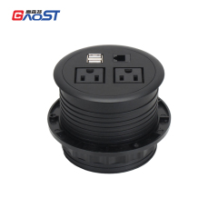 Desk US hole 90mm power grommet LAN RJ45 cat6 connector 2 USB A grommet