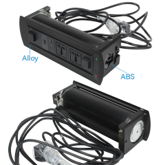 Concealed electric universal fast charger rotary socket with USB A+C HDMI port