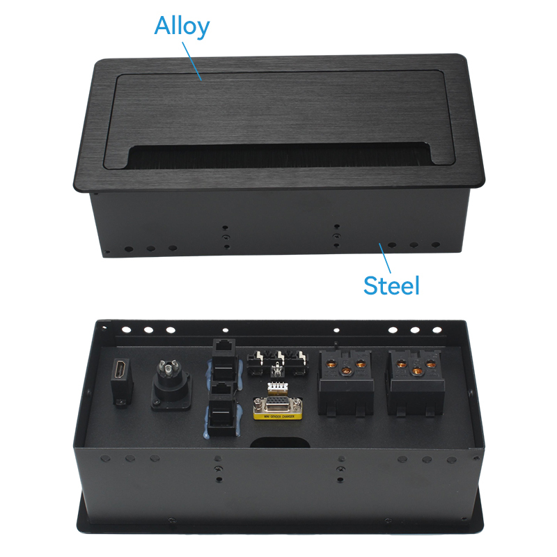 Intelligent Tabletop Recessed Outlet Flip Up Socket Electrical Desk microphone VGA Network Outlet