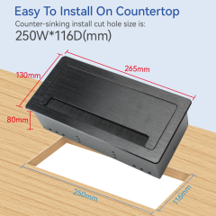 Intelligent Tabletop Recessed Outlet Flip Up Socket Electrical Desk microphone VGA Network Outlet