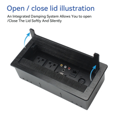 Intelligent Tabletop Recessed Outlet Flip Up Socket Electrical Desk microphone VGA Network Outlet