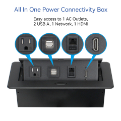 Rectangle multifunctional table socket desktop pop up socket 1 USA Plugs HDMI Network for office furniture