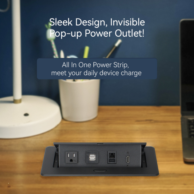 Rectangle multifunctional table socket desktop pop up socket 1 USA Plugs HDMI Network for office furniture