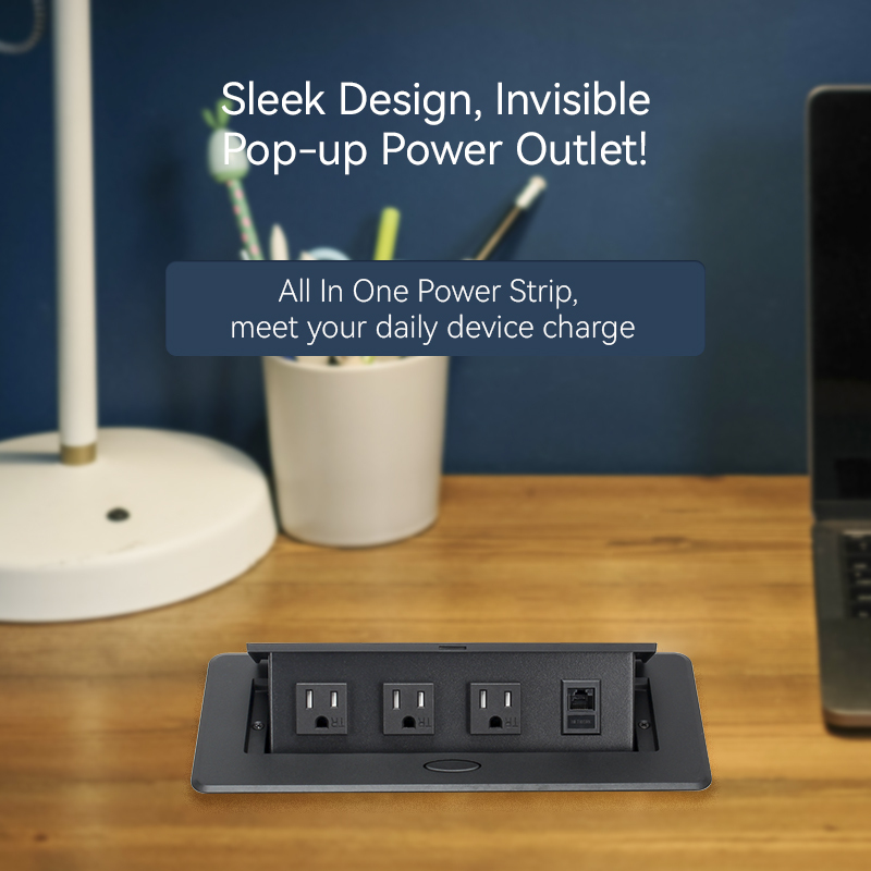 Manufacture pop up sockets power outlets US hidden desk socket pop up socket 3 USA outlets VGA