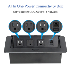 Manufacture pop up sockets power outlets US hidden desk socket pop up socket 3 USA outlets VGA