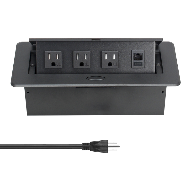 Manufacture pop up sockets power outlets US hidden desk socket pop up socket 3 USA outlets VGA
