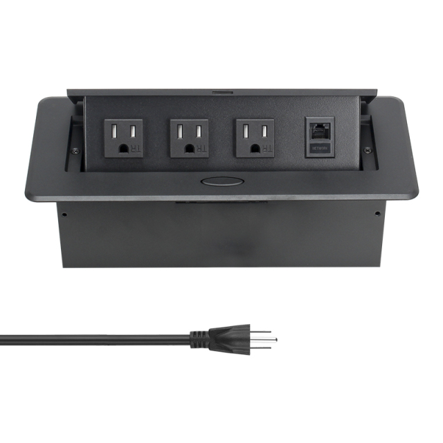 Manufacture pop up sockets power outlets US hidden desk socket pop up socket 3 USA outlets VGA