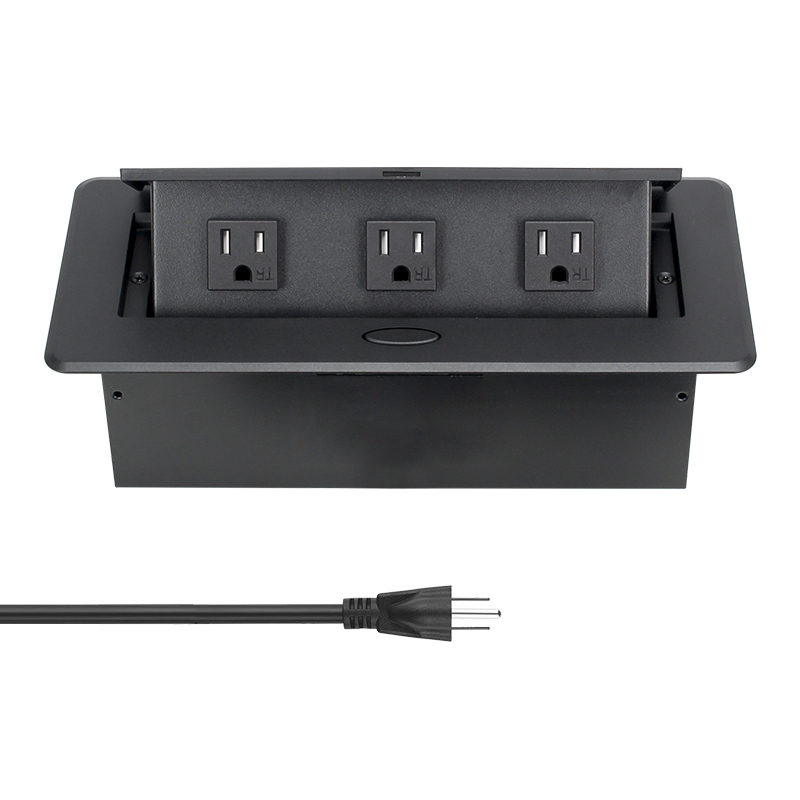 Conference table socket pop up box US table socket desktop pop up socket 3 USA outlets
