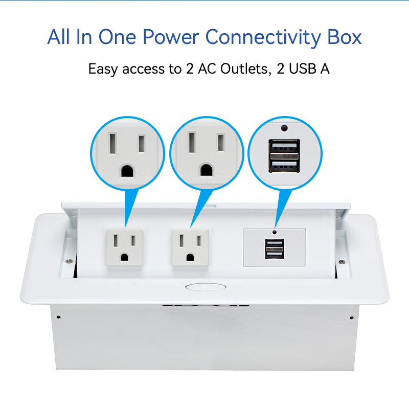 Table Power Socket US multifunctional hidden desktop pop up socket 1 USA outlets 2USB A for office furniture