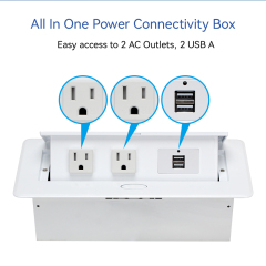 Table Power Socket US multifunctional hidden desktop pop up socket 1 USA outlets 2USB A for office furniture
