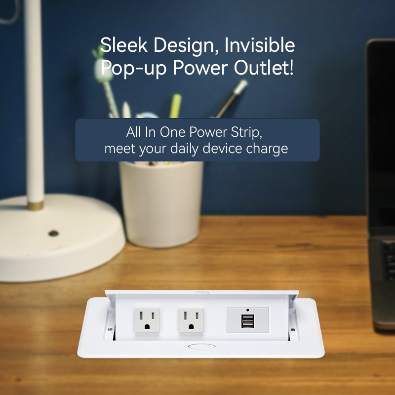 Table Power Socket US multifunctional hidden desktop pop up socket 1 USA outlets 2USB A for office furniture