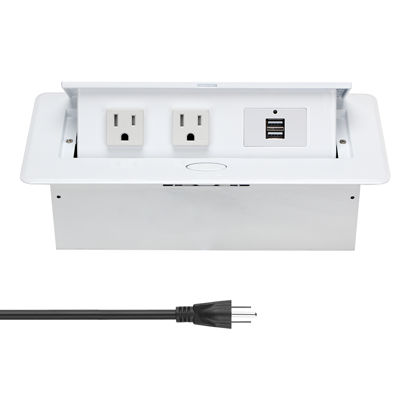 Table Power Socket US multifunctional hidden desktop pop up socket 1 USA outlets 2USB A for office furniture