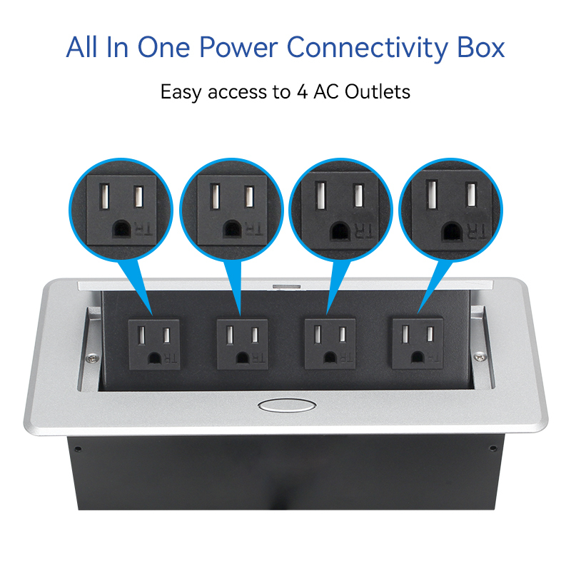 Table pop up sockets power outlets US hidden desk socket pop up socket 4 USA outlets