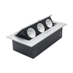 French charger pop up socket with 3 outlets zinc alloy countable outlets
