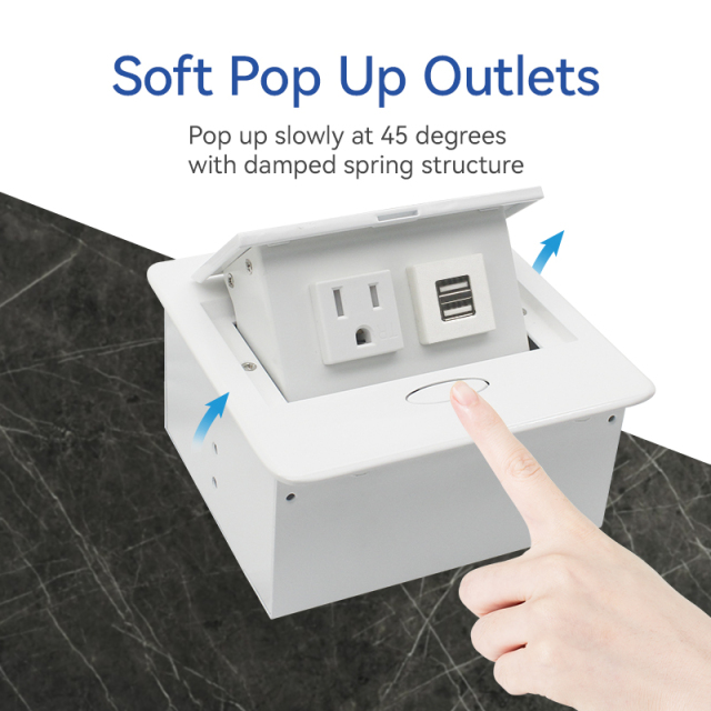 Table us pop up socket white 2 USB Charger extension usb c socket for sofa