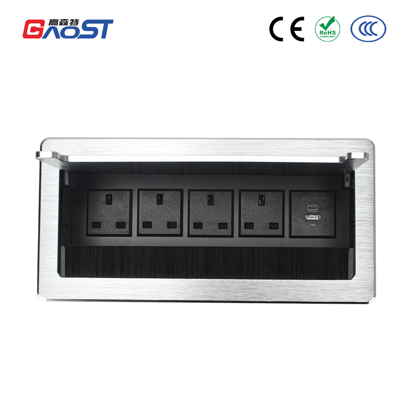 Gaost UK flip up socket desktop power strip 4 UK outlets type c charger