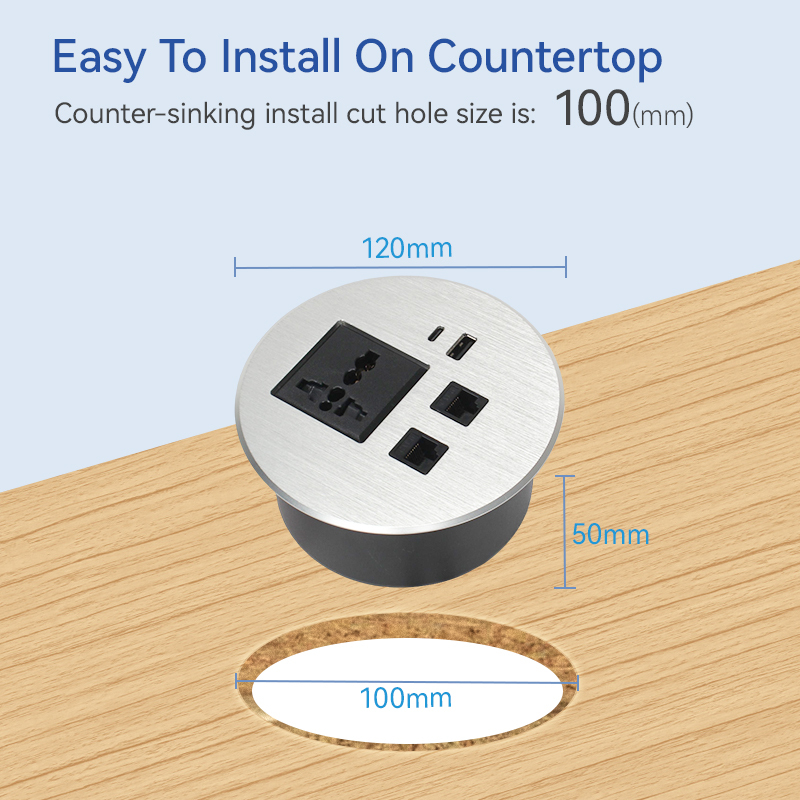 Gaost Universal Hidden PD 65w Power Strip for Office Kitchen Cabinet Conference Room
