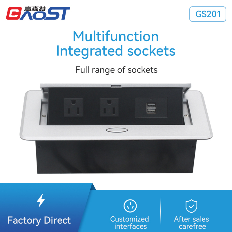 New Design USB Tabletop Integrated Pop Up Socket Box Table Embedded Socket