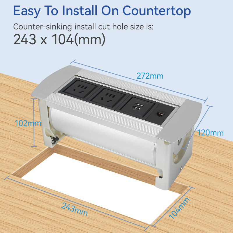 Conference rotary socket cat6 cable USB fast charging socket
