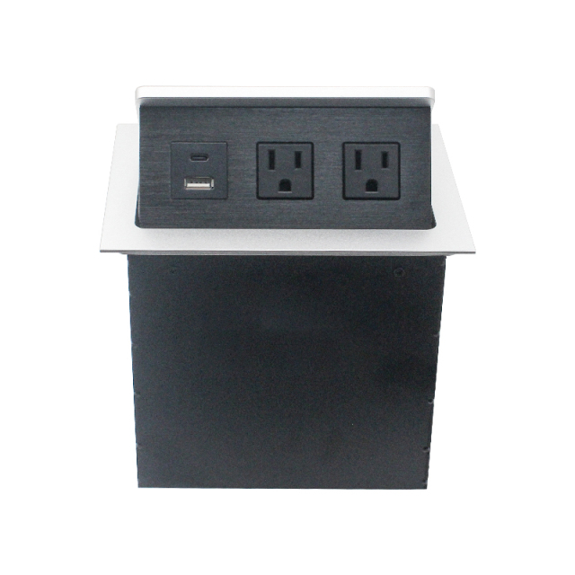 Conference brushed silver pop up socket PD 20 W type C 5 V 3A USB charger