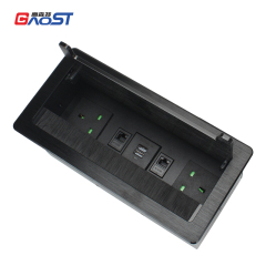 UK socket CAT6 RJ45 flip up power strip socket for conference