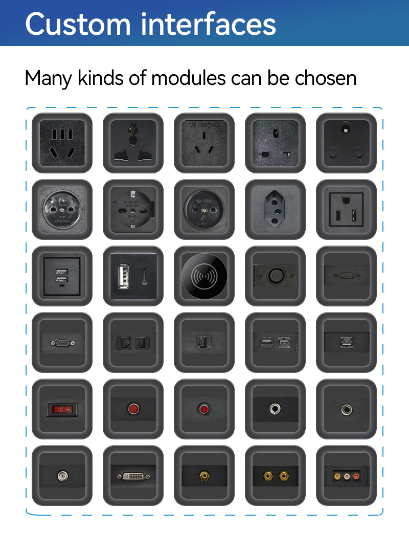 Built in electric flip up socket standard pop up power socket with 3 sockets