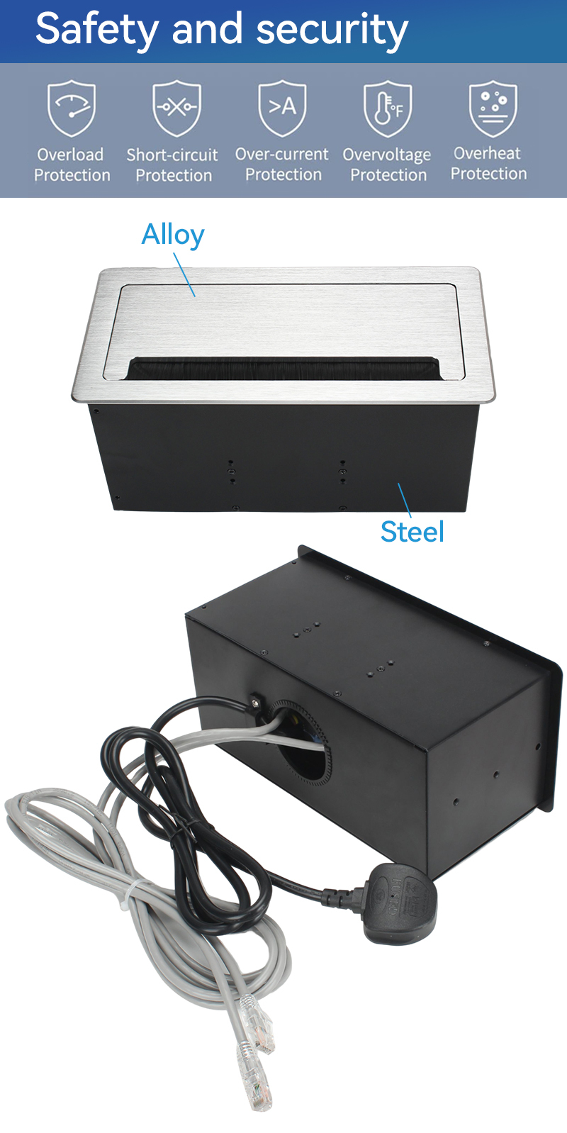 Built in electric flip up socket standard pop up power socket with 3 sockets
