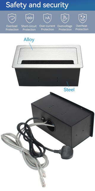 Built in electric flip up socket standard pop up power socket with 3 sockets