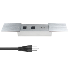 Table Double Side Sliding Socket Fast USB Fast Charging Tabletop Sliding Cover Socket