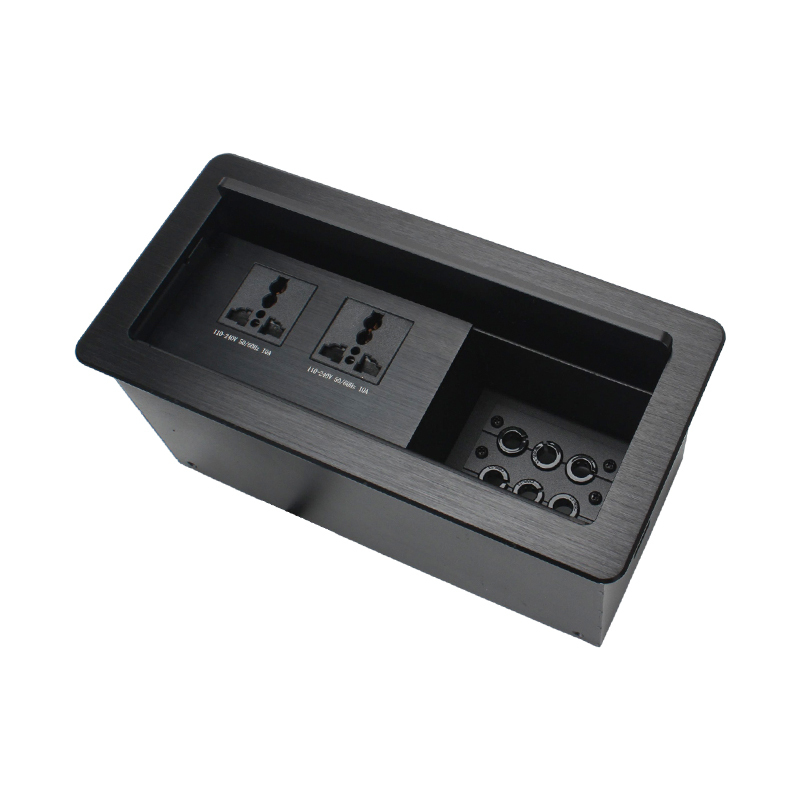 Smart office table socket with 6 cable through universal conference table with power plugs