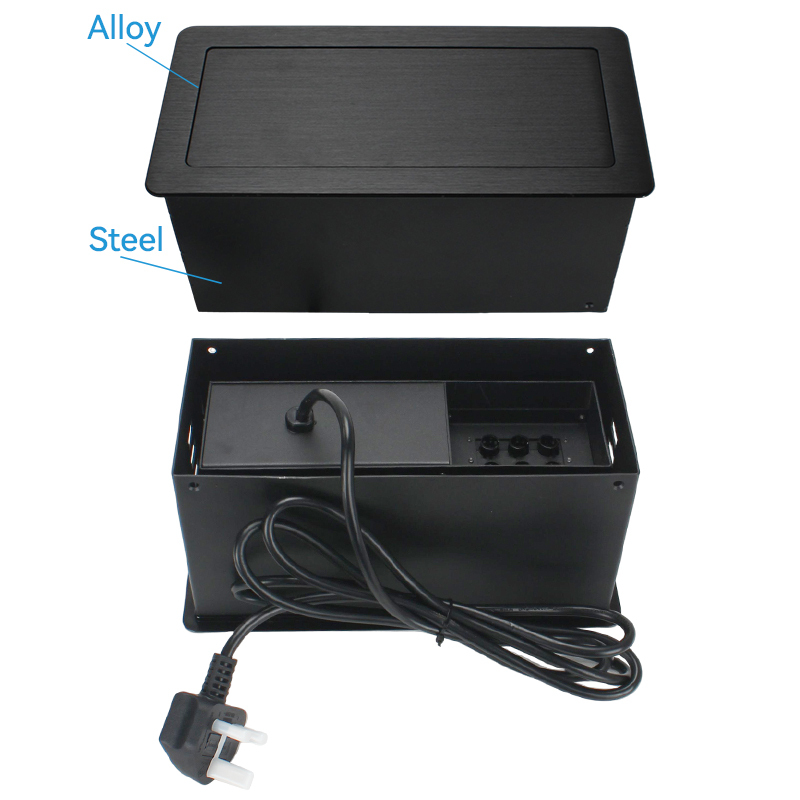 Smart office table socket with 6 cable through universal conference table with power plugs