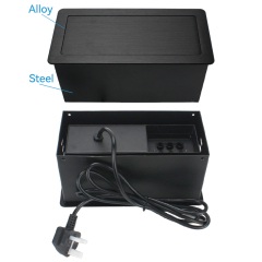 Smart office table socket with 6 cable through universal conference table with power plugs