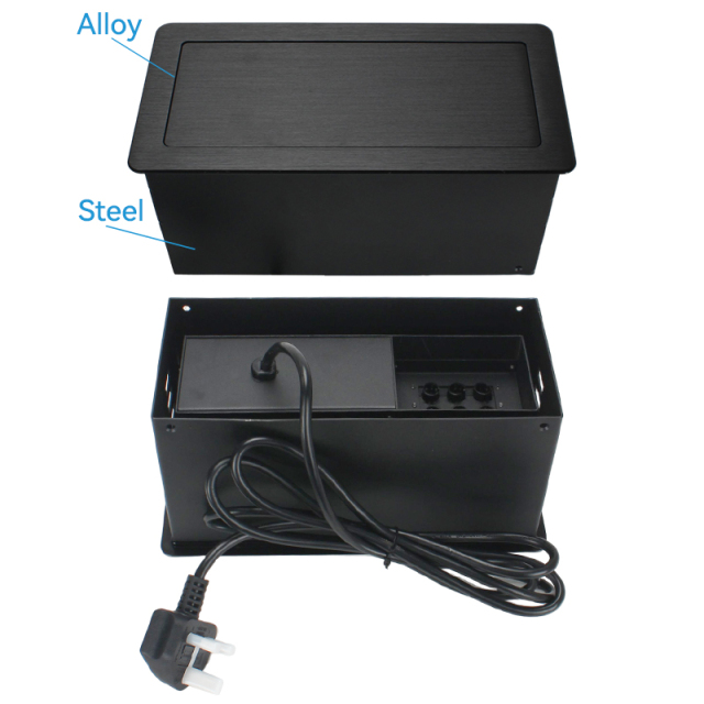 Smart office table socket with 6 cable through universal conference table with power plugs