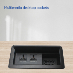 Smart office table socket with 6 cable through universal conference table with power plugs