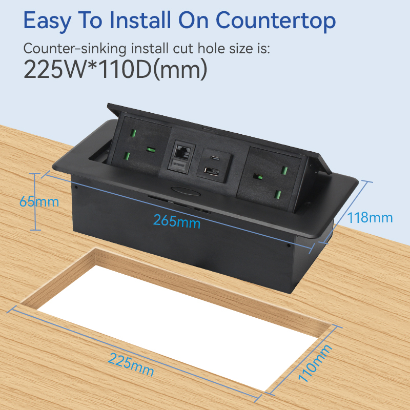 Intelligent Fast Charging Furniture Power Strips Universal Power Strip With Fast Charging USB