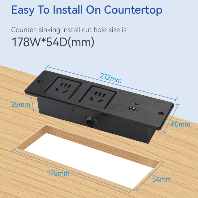 Intelligent Fast Charging Furniture Power Strips Universal Power Strip With Fast Charging USB