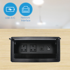 Conference Tabletop Electrical Kitchen Uk Flip Up Socket For Iphone Automatic Magnetic Qi Fast Charging Socket