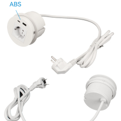 Smart office EU ABS power grommet embedded desk AC power grommet with usb c ports for desk