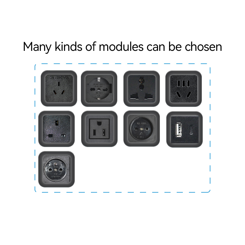 Smart office EU ABS power grommet embedded desk AC power grommet with usb c ports for desk