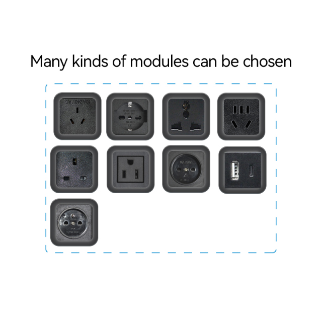Smart office EU ABS power grommet embedded desk AC power grommet with usb c ports for desk