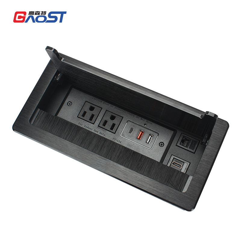 Furniture Tabletop Electrical Kitchen Flip Up Socket Power Strip For usa Hdmi Extension Socket