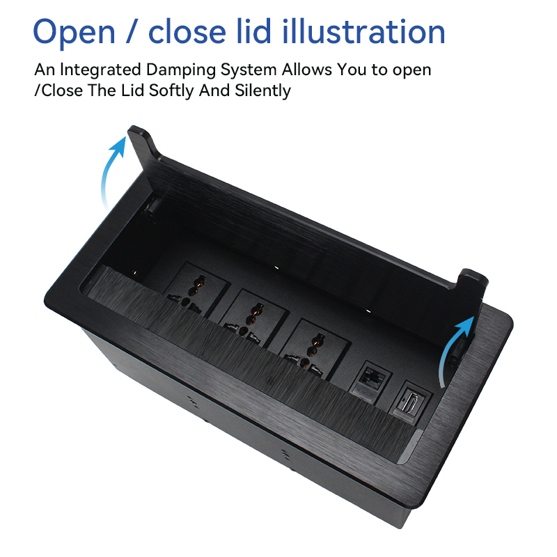 Conference Tabletop Electrical Universal Flip Up Socket Charger Fast Charging Pad For All Mobile Phone