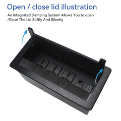 Conference Tabletop Electrical Universal Flip Up Socket Charger Fast Charging Pad For All Mobile Phone