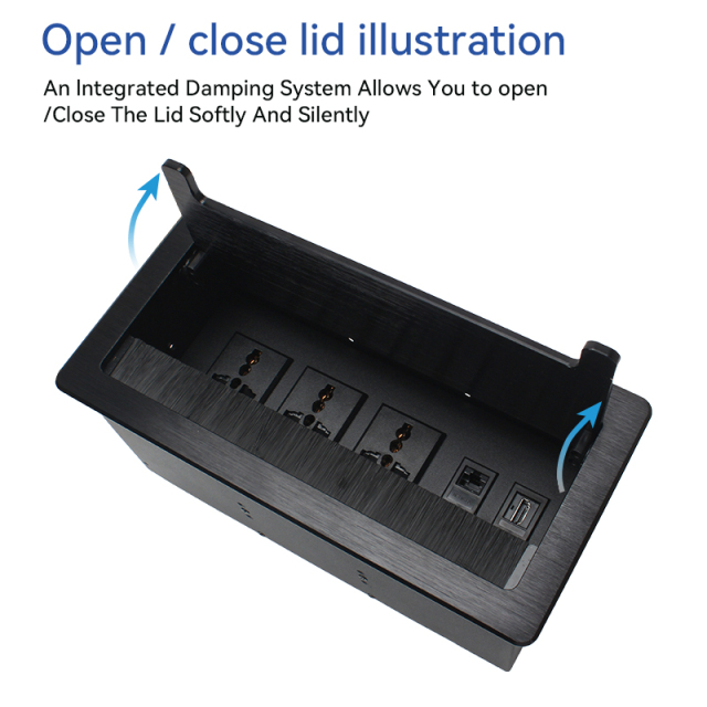 Conference Tabletop Electrical Universal Flip Up Socket Charger Fast Charging Pad For All Mobile Phone