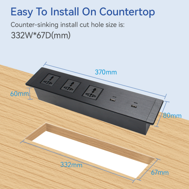Factory Supplier Fast Charging Furniture Power Strips Universal Power Strip With Fast Charging USB