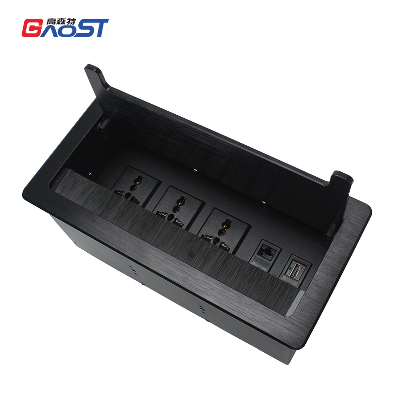Conference Tabletop Electrical Universal Flip Up Socket Charger Fast Charging Pad For All Mobile Phone