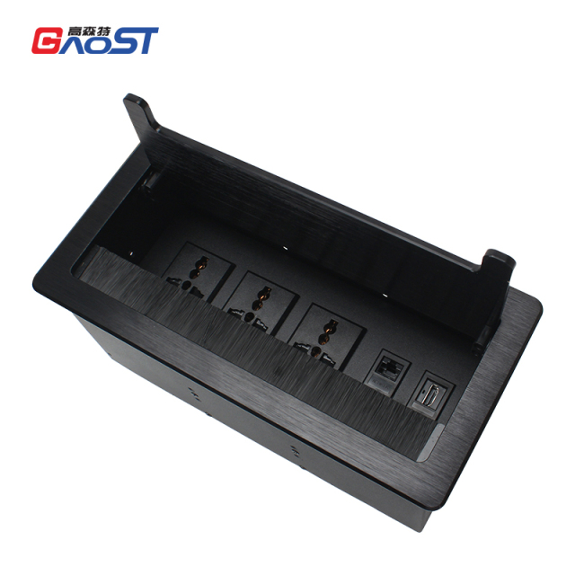 Conference Tabletop Electrical Universal Flip Up Socket Charger Fast Charging Pad For All Mobile Phone