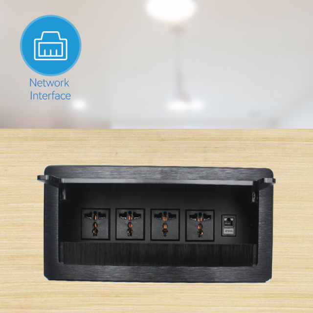 Furniture Tabletop Electrical Universal 13A Flip Up Socket Power Strip Cat6 Outdoor Cable Socket