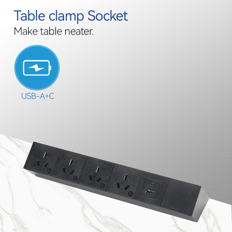Table Extension Socket With Clamp Desk Edge Charging Pad Qi Fast Charger Station Custom Logo Socket