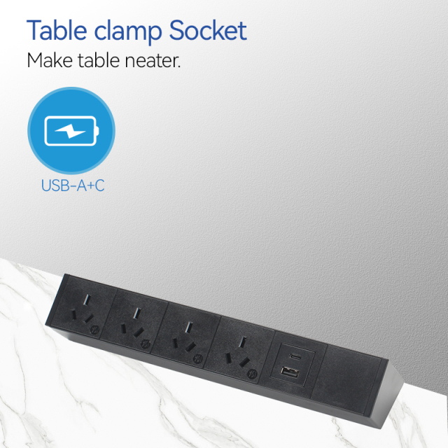 Table Extension Socket With Clamp Desk Edge Charging Pad Qi Fast Charger Station Custom Logo Socket